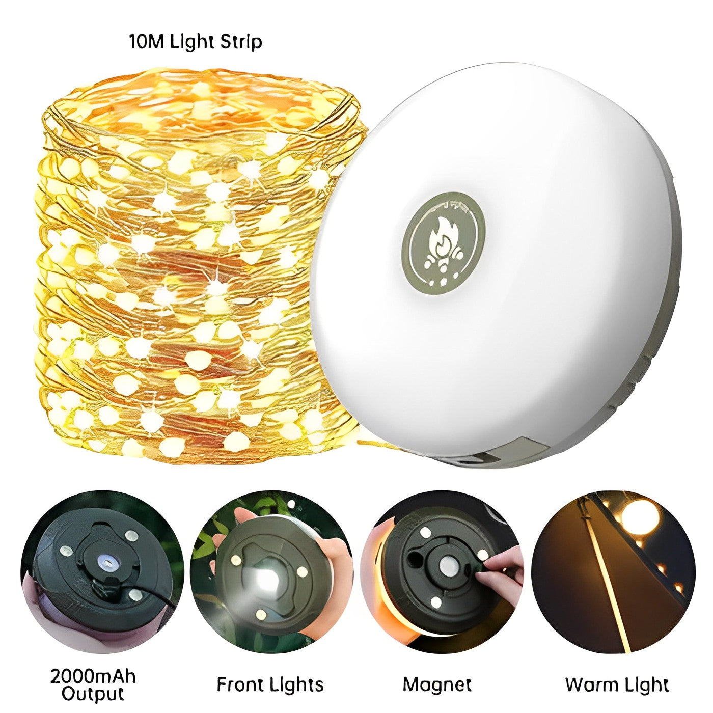 Kraftig LED campinglampe med langvarig batteri